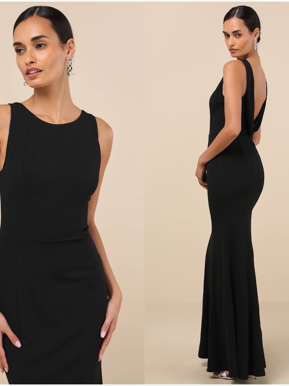LULUS Maike Black Cowl Back
Mermaid Maxi Dress